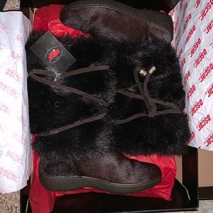 Oscar Sport real fur winter snow boots Sz 8